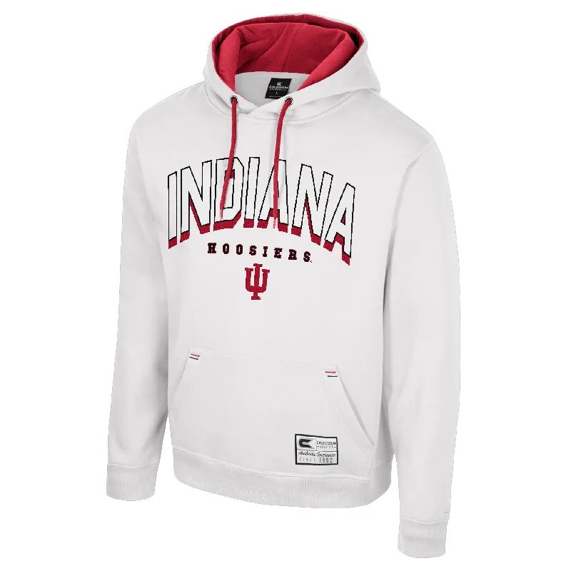 Stylish Knit Women's Top Indiana Hoosiers Adult White Colosseum Sweatshirt Hoodie