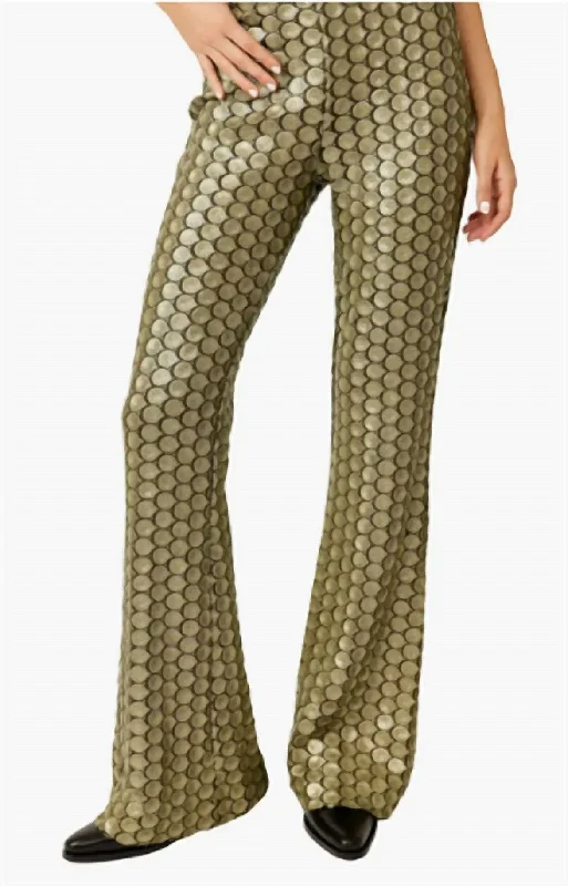 leggings for casual fitness style Wilder Days Sequins Flare Pant In Rocker Olive