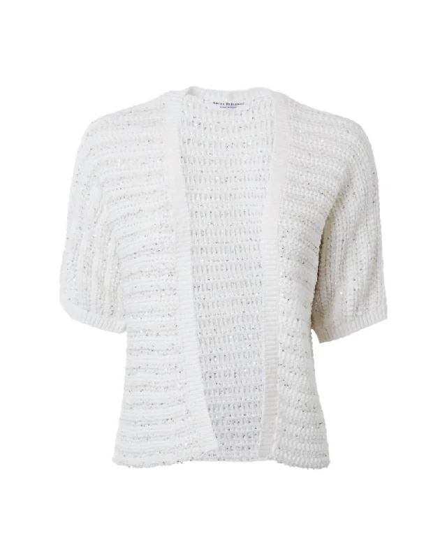 Knitted long-sleeve sweaters Women Olimpo Open Tweed Cardigan In White