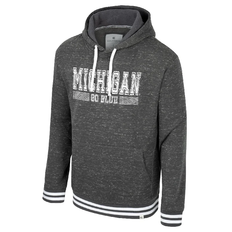 Colorful Women's Top Michigan Wolverines Adult Dark Gray Colosseum Hoodie Sweatshirt