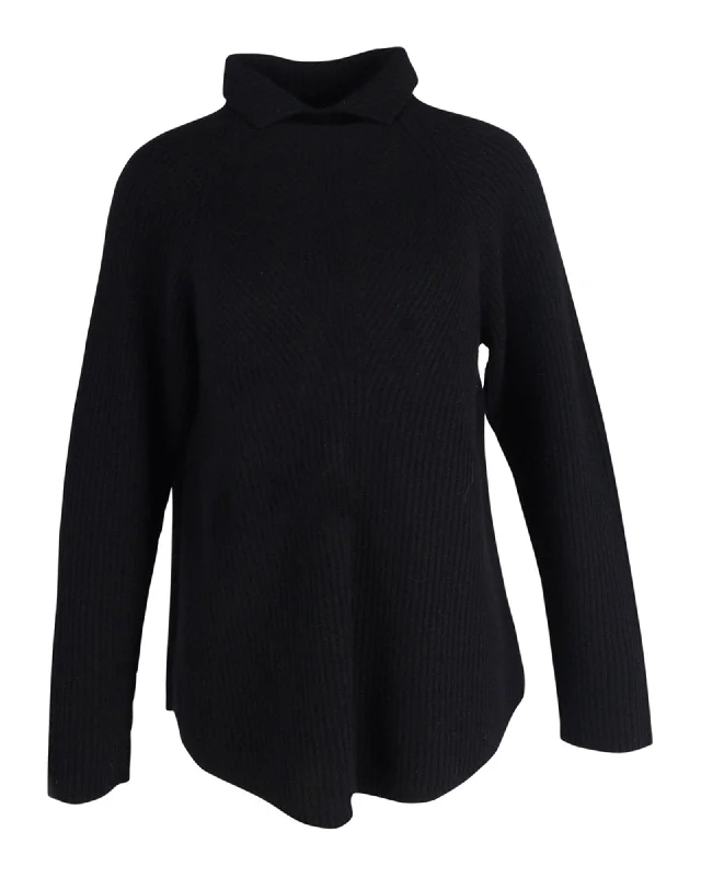 Soft vintage sweaters Theory High Collar Ribbed Sweater in Black Cashmere