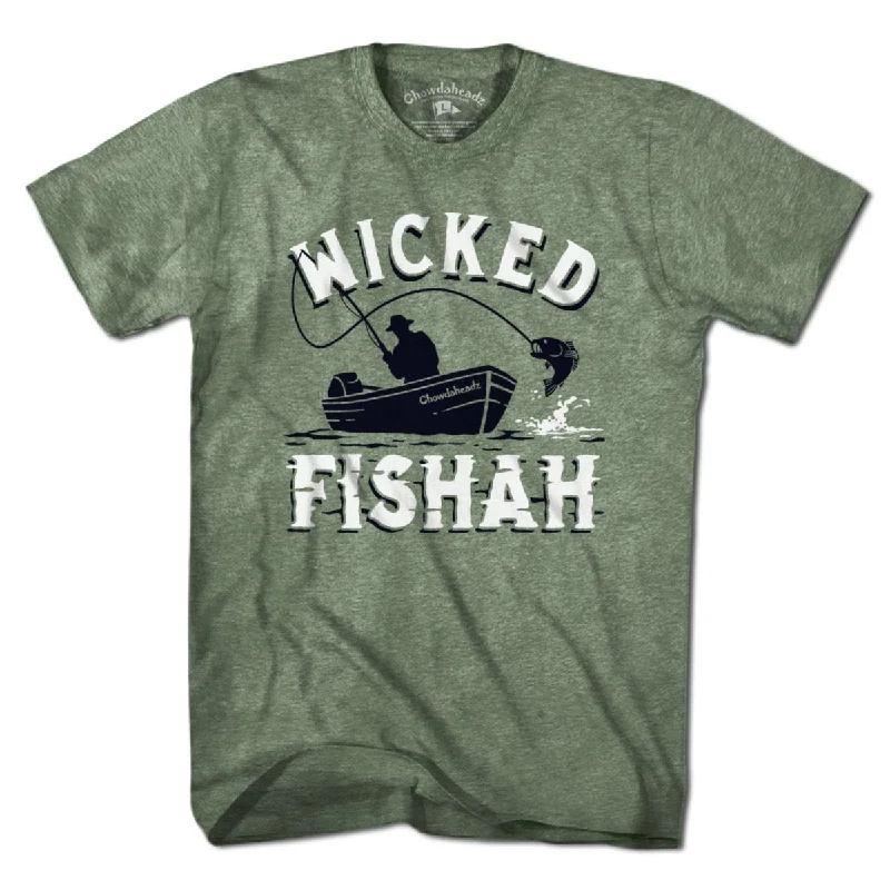 casual graphic tees women Wicked Fishah T-Shirt