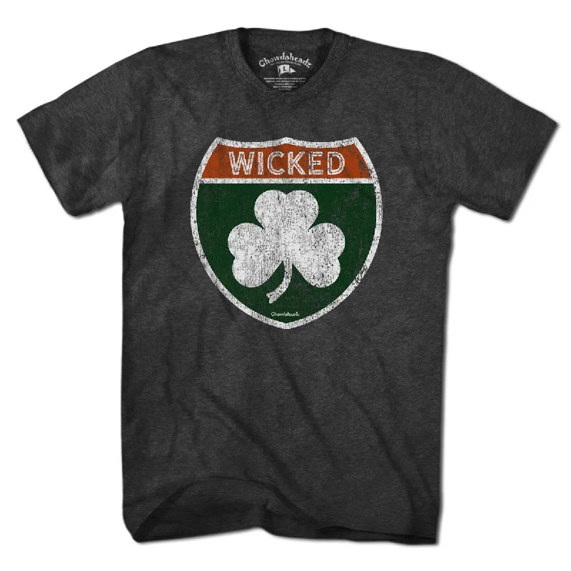 comfy graphic T-Shirts women Wicked Irish Highway Sign T-Shirt