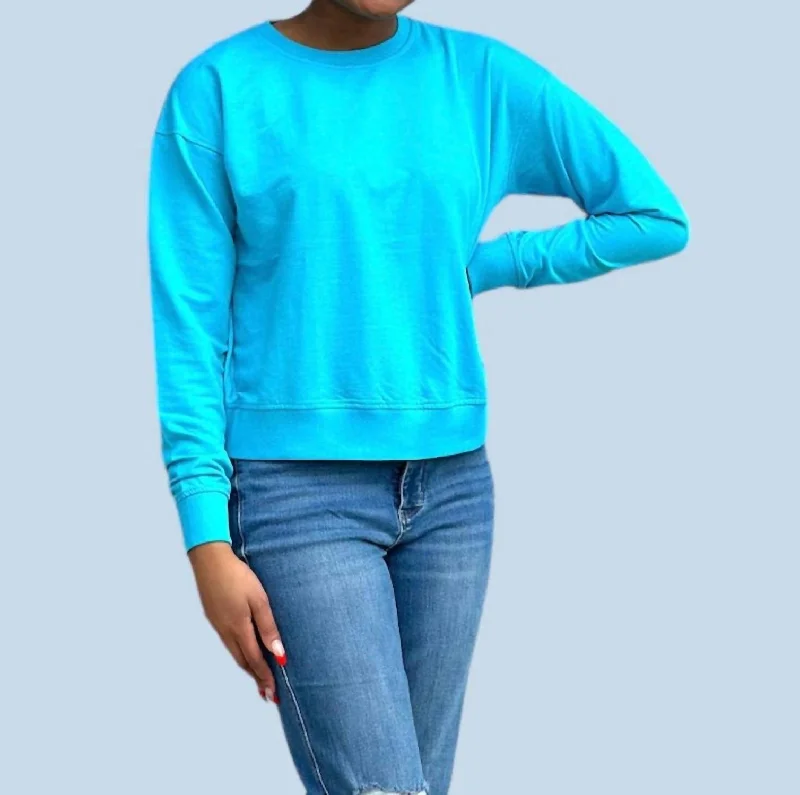 Patterned oversized sweaters Islander Long Sleeves Sweatshirt In Lagoon