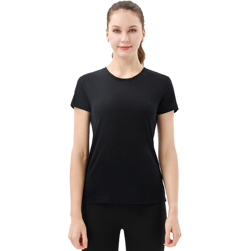 vintage graphic tees women Women's Merino 150g Classic Short Sleeve T-Shirt Black