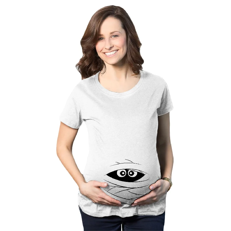 casual bright T-Shirts women Peeking Mummy Maternity T Shirt