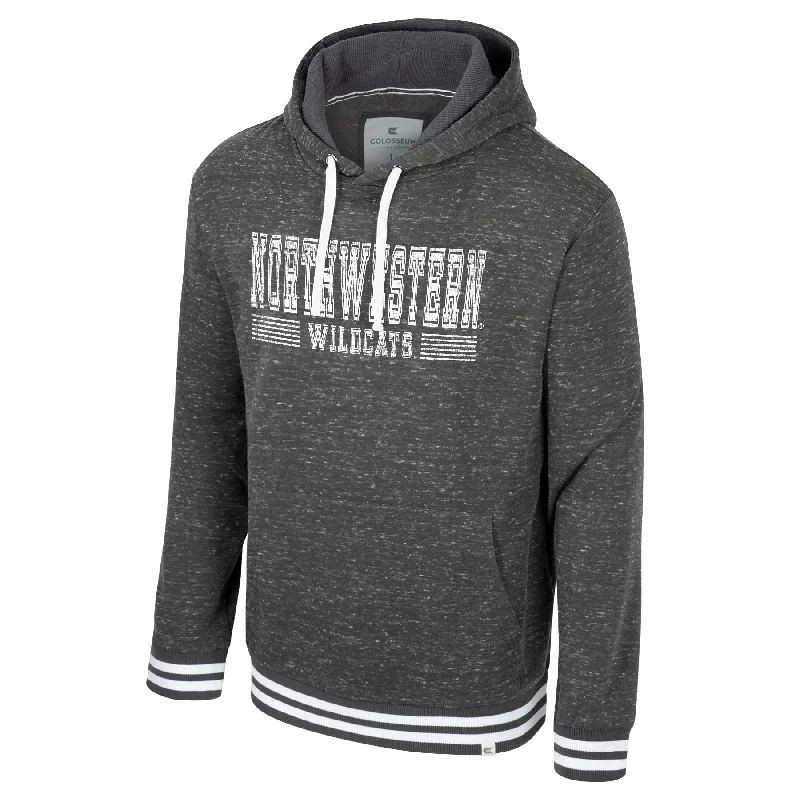 Loose Fit Women's Top Northwestern University Wildcats Adult Dark Gray Sweatshirt Hoodie