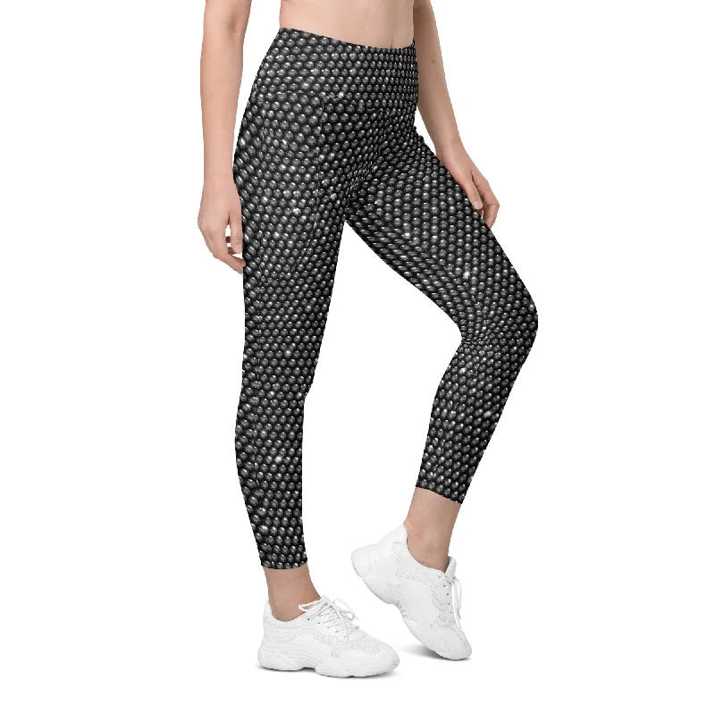 leggings for running outdoors Midnight Bedazzled Print Leggings With Pockets