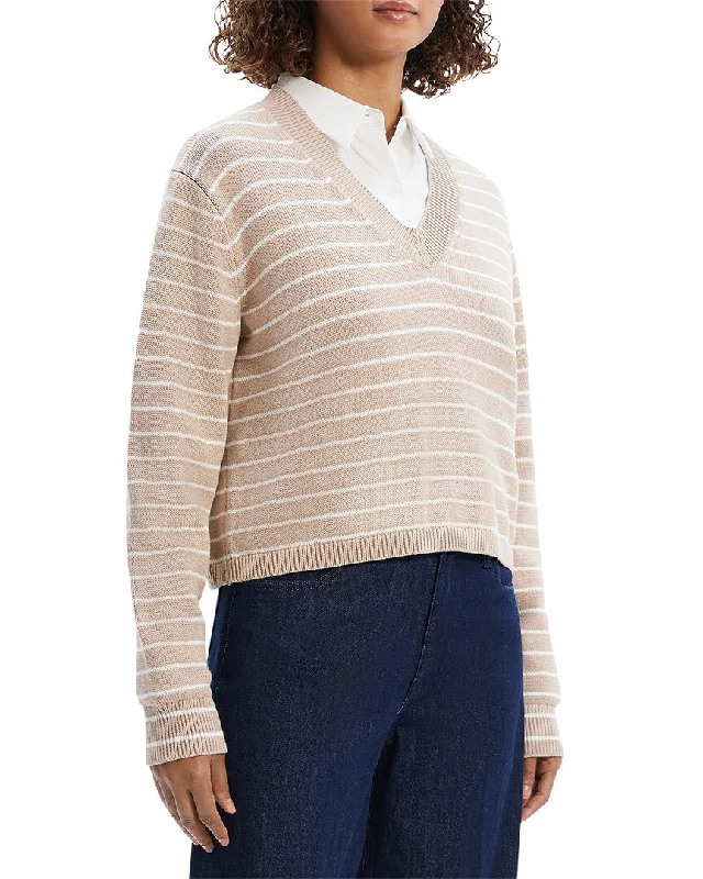 Textured knit sweaters Theory Cropped Pullover