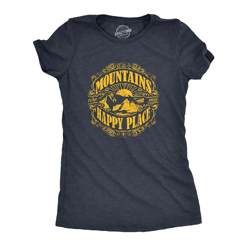 comfy T-Shirts for casual days Mountains Are My Happy Place Women's T Shirt