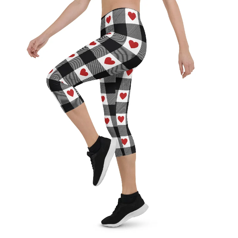 leggings for working moms Heartfelt Plaid Capris