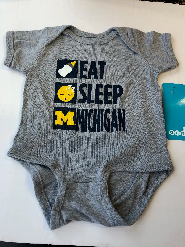 Elegant Women's Blouse Top Michigan Wolverines Eat Sleep Michigan Creeper Onesie