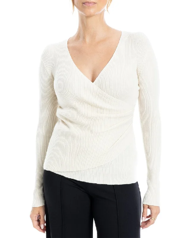 Wool sweater collection Max Studio Faux Wrap Sweater