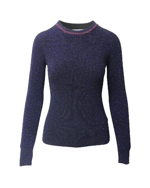 Textured knit sweaters Ba&Sh Sparkling Sweater in Midnight Blue Polyester