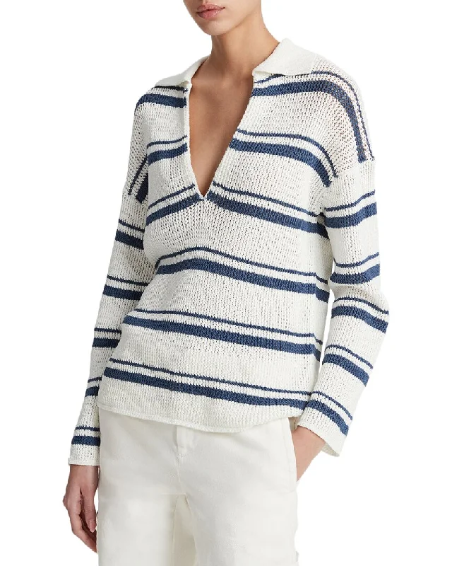 Trendy chunky sweaters Vince Racked Ribbed Stripe Pullover