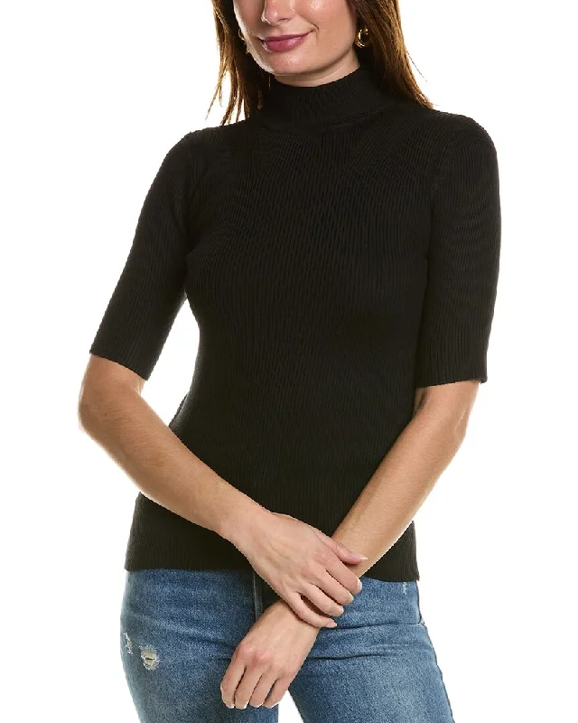 Classic knit sweater dress T Tahari Mock Neck Sweater