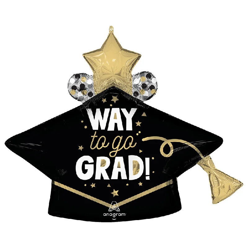 Plaid Women's Top 33 inch WAY TO GO GRAD CAP