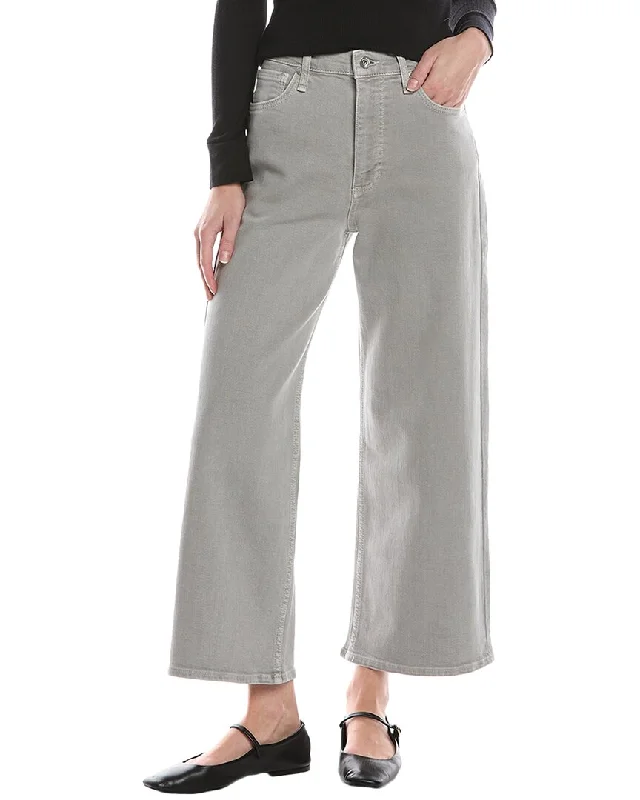 leggings for physical therapy rag & bone Andi Light Grey High-Rise Wide Leg Jean