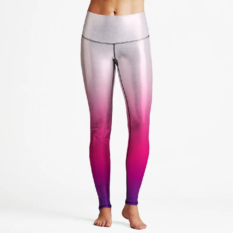 leggings for energetic fitness Pink Gradient Foil High Waist Womens Yoga Leggings