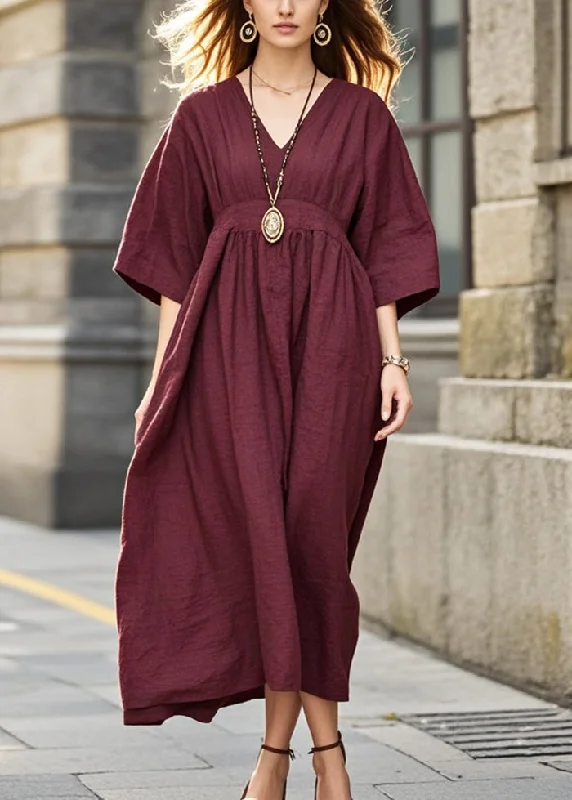 vibrant dresses & jumpsuits for summer Boutique Mulberry Oversized Cotton Maxi Dresses Bracelet Sleeve