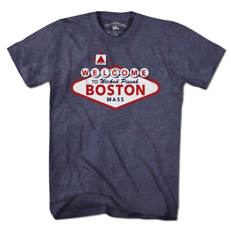 stylish casual T-Shirts women Welcome to Boston Sign T-Shirt