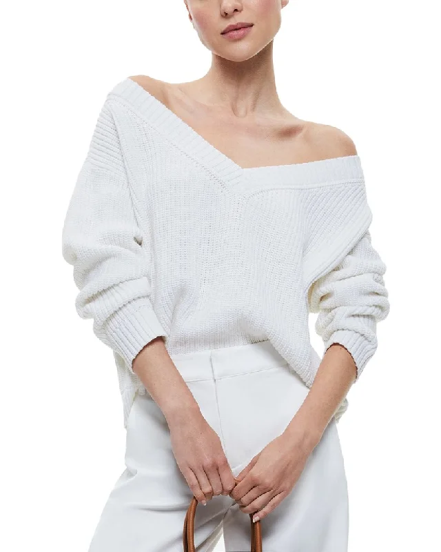 Soft wool sweater pieces Alice + Olivia Alita Relaxed Wool-Blend Pullover