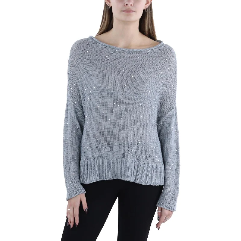 Cozy winter sweater tunics Womens Organic Cotton Sequined Pullover Sweater