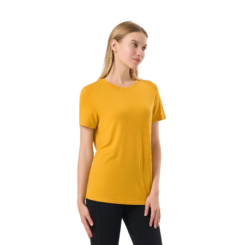 simple casual T-Shirts women Women's Merino 200g Short Sleeve T-Shirt Gold