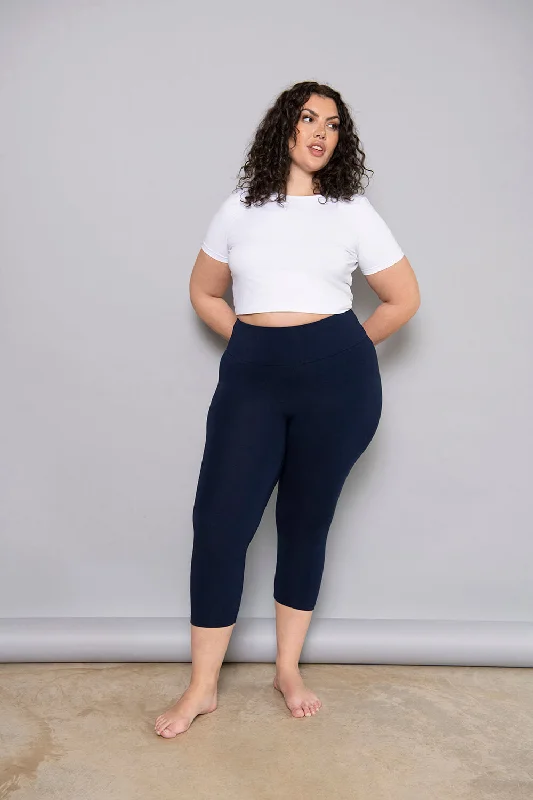 leggings for body shaping comfort Cropped Lightweight Leggings - Navy