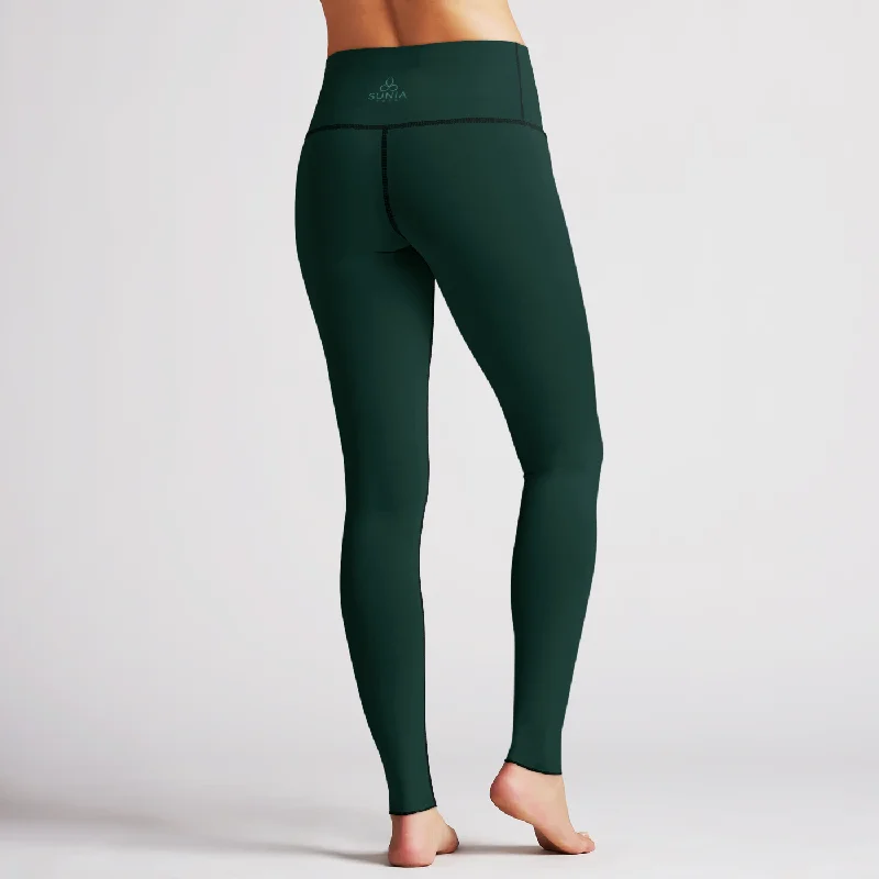 leggings for weekend activities Solid Emerald Green High Waist Reversible Legging