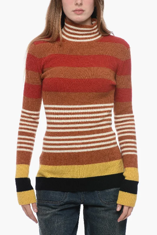 Warm cozy sweater collection Maison Margiela Turtleneck Striped Sweater 42 Italian size