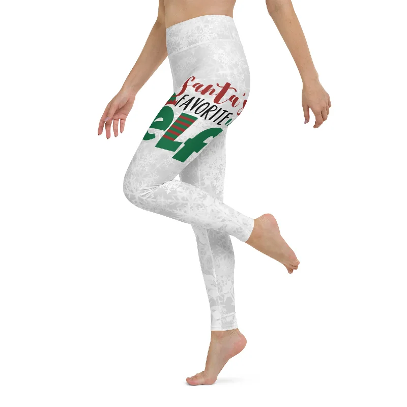 leggings for dance wear Santa's Favorite Elf Yoga Leggings