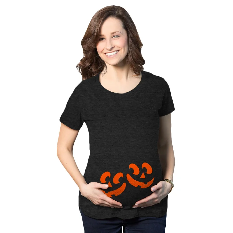 modern graphic T-Shirts women Twin Pumpkins Maternity T Shirt