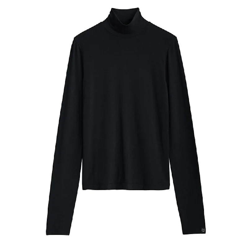 Chic wool sweaters Rag & Bone Women's Luca Knit Turtleneck Top Solid Black