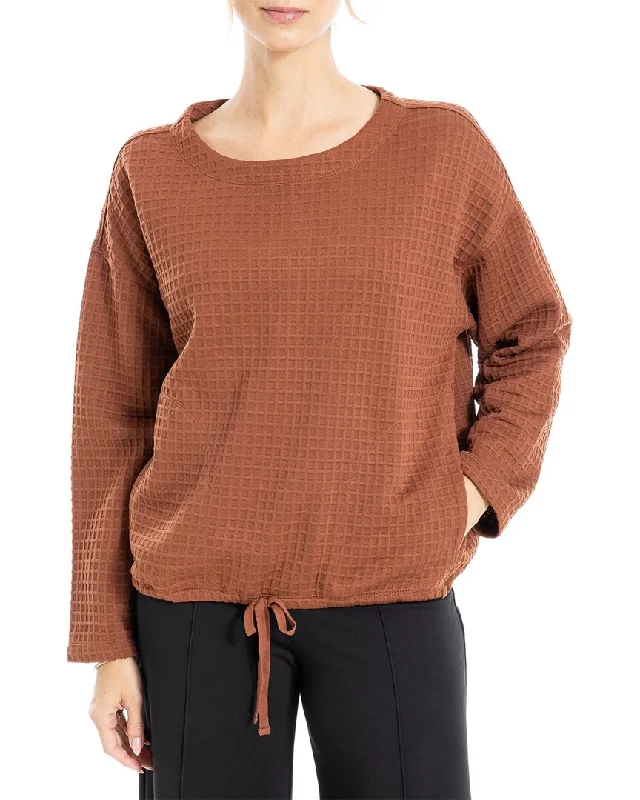 Trendy sweater options Max Studio Waffle Knit Top