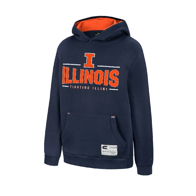 Elegant Women's Blouse Top Illinois Fighting Illini Youth Navy Sweatshirt Hoodie