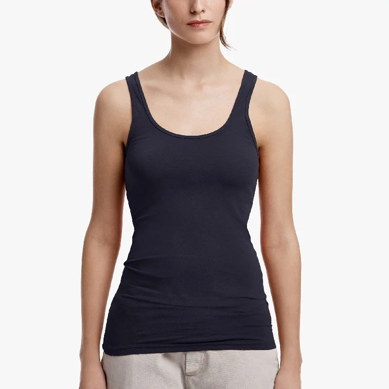 Fancy Women's Top Long Jersey Tank - French Navy