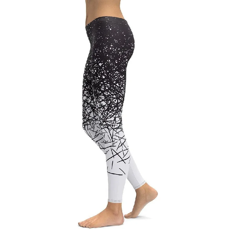 leggings for yoga and meditation Black & White Ombre Leggings