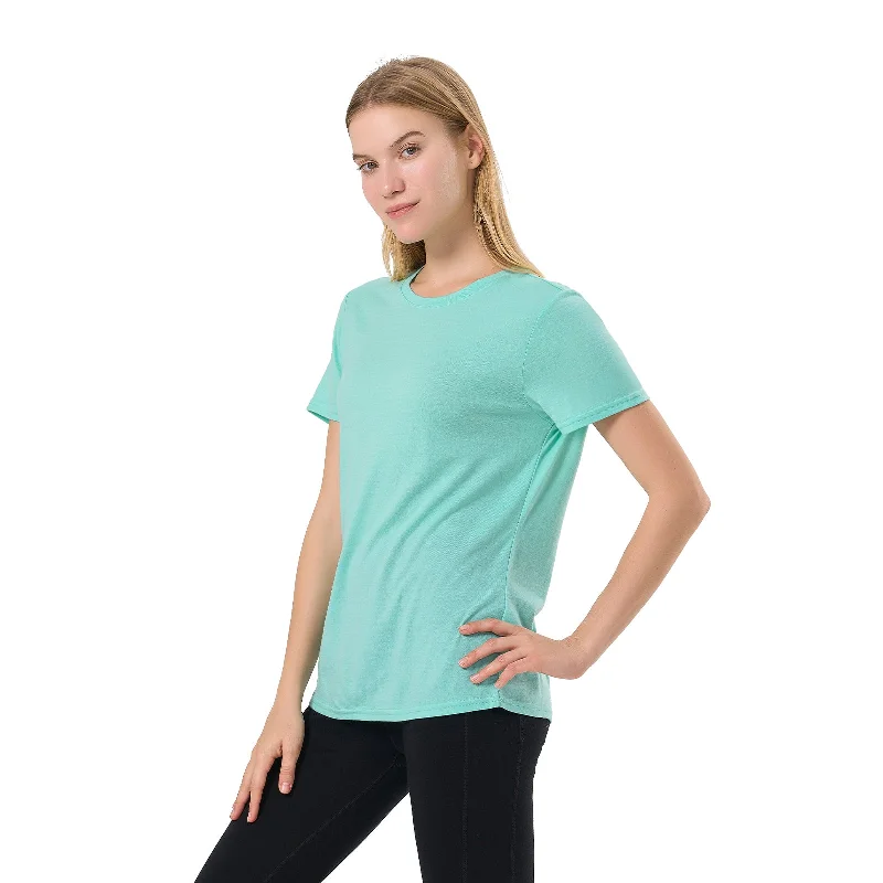 casual style T-Shirts women Women's Merino 200g Short Sleeve T-Shirt Green Tea