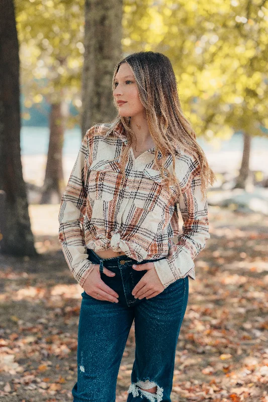 minimal print T-Shirts women The Fall Vibes Flannel