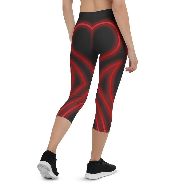 leggings for quick exercise sessions Heart Shaped Power Capris