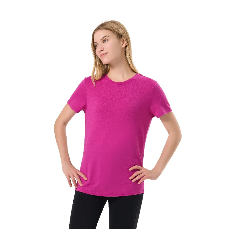 comfy printed T-Shirts women Women's Merino 200g Short Sleeve T-Shirt Purple