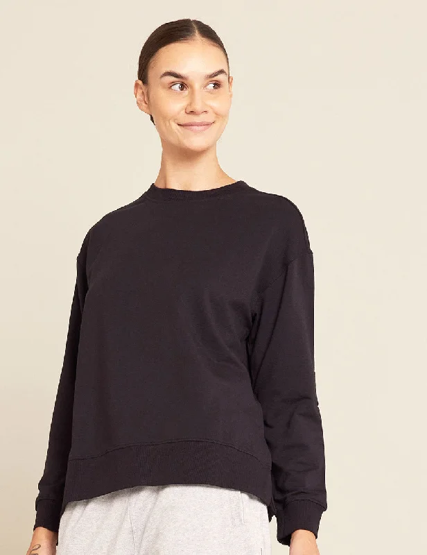 comfortable weekend T-Shirts women Women's Weekend Crew Pullover - Black