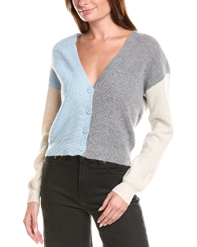 Classic crewneck sweaters 27 Miles Malibu Colorblock Cropped Cashmere Cardigan