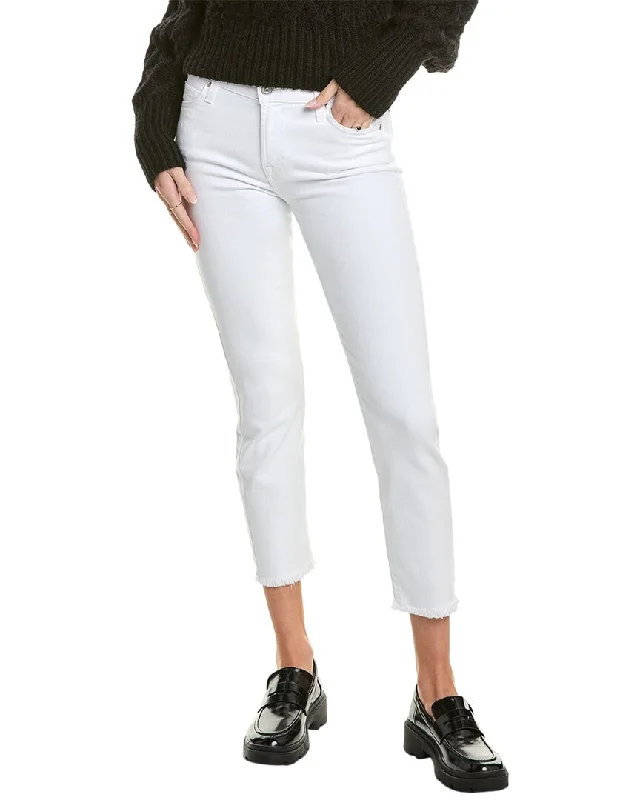 leggings for fashionable yoga wear 7 For All Mankind Roxanne Ankle White Slim Cigarette Jean