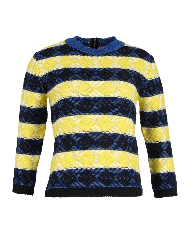 Elegant warm sweaters MSGM Striped Patterned Sweater in Multicolor Wool