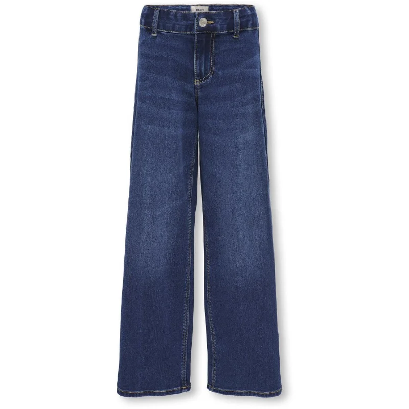 Design Must-have kids ONLY Dark Blue Denim Sylvie Clean Wide Leg Denim Jeans Noos