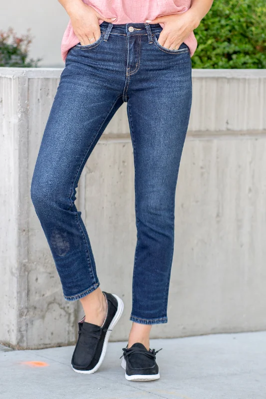 Acid wash jeans women Great Mid Rise Slim Straight Leg