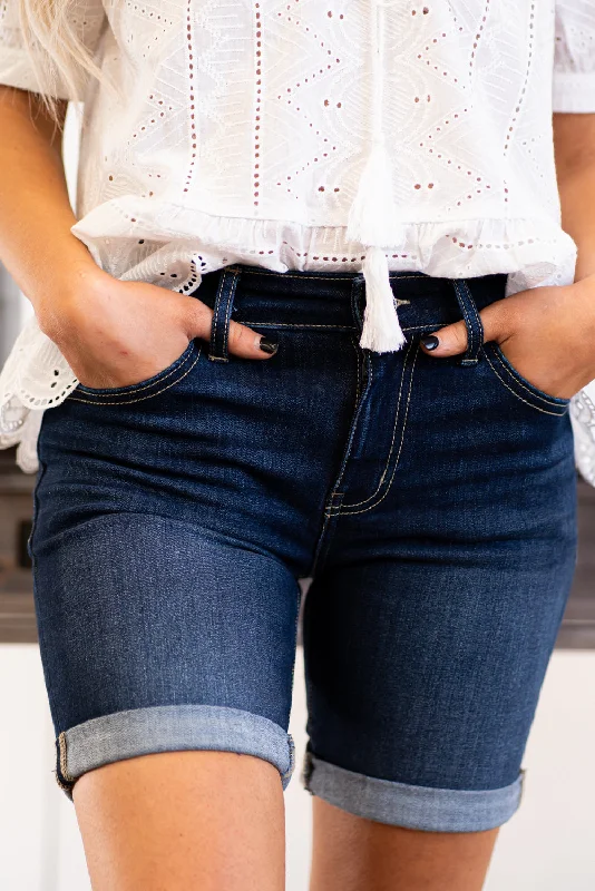 High-rise distressed jeans Holly Mid Rise Mid Thigh Shorts