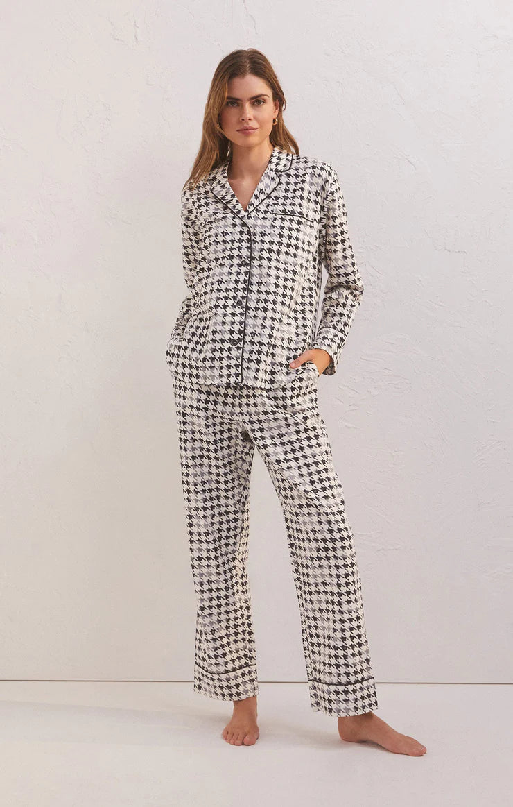 simple denim pants for women Z Supply Dreamer Houndstooth PJ Set